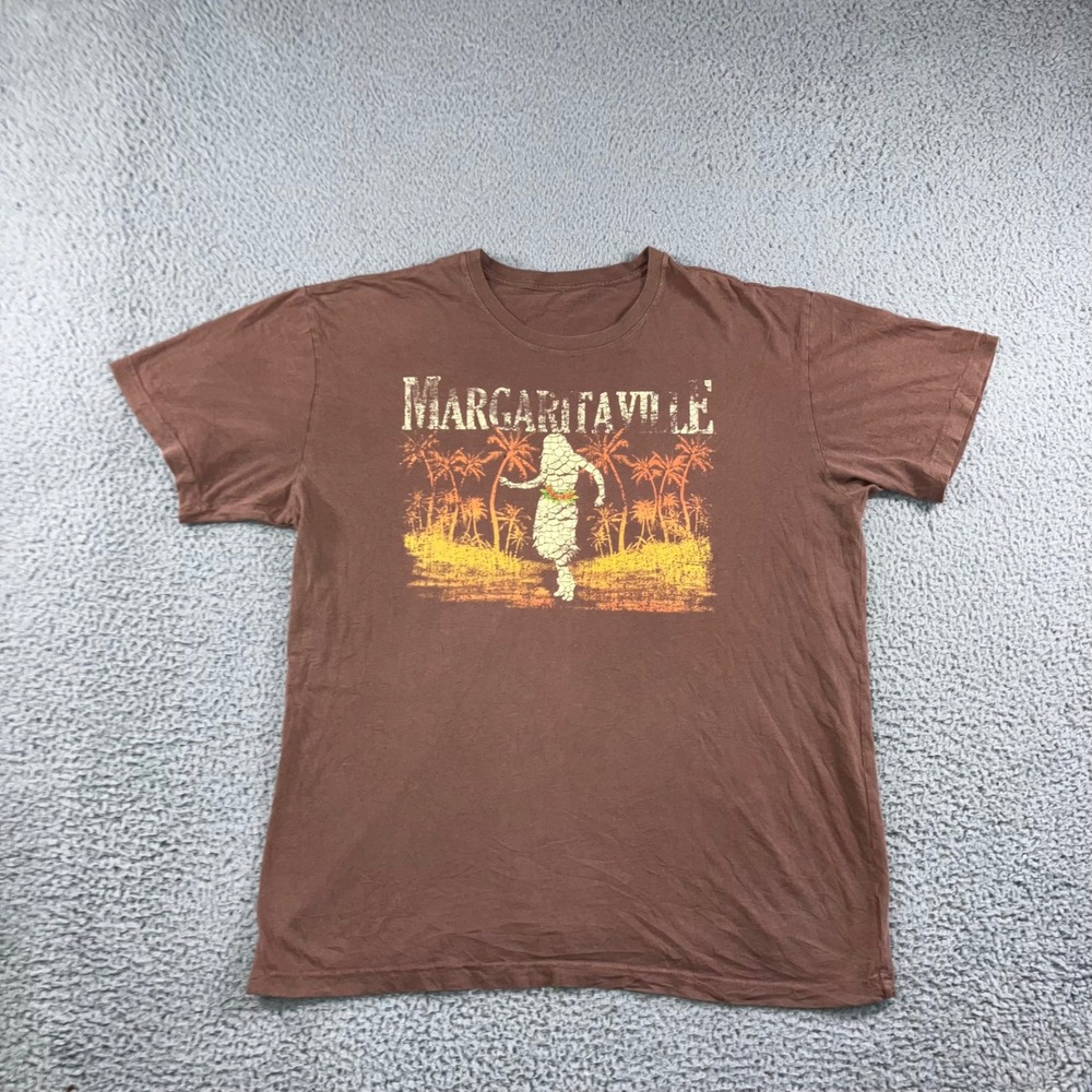 VTG Margaritaville T-Shirt‎ Men XL Hula Dancer Graphic Palm Tree Vacation Tee